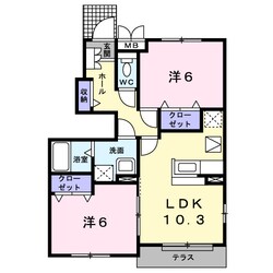 中飯降駅 徒歩11分 1階の物件間取画像